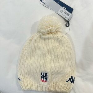 U.S. Snowboard Kappa Cream Knit Pom-Pom Beanie
